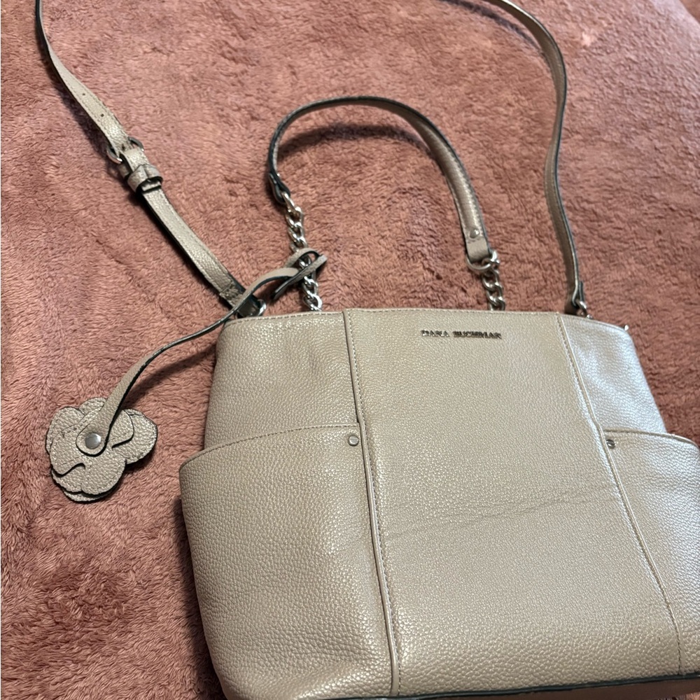 Dana Buchman Beige Leather Shoulder Bag NWOT
